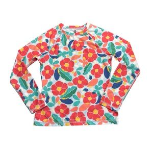 Tea Collection Kids Floral Rashguard — Red, Green, Blue, Yellow